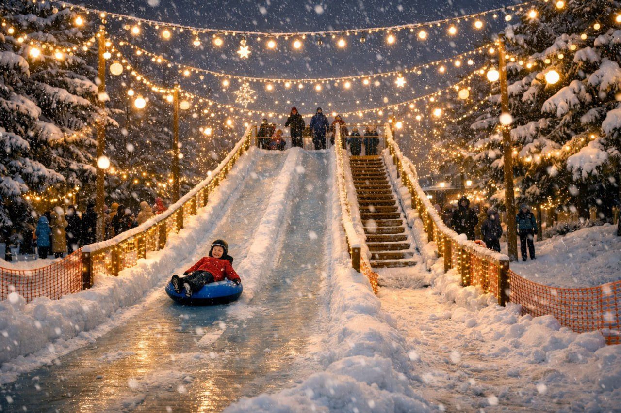 Где в Барнауле покататься на ватрушках и санках: карта горок 2025-2026 год - фото