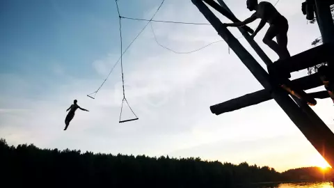 Ястребиное. Скалолазание и тарзанка. Поход из Петербурга - фото 1